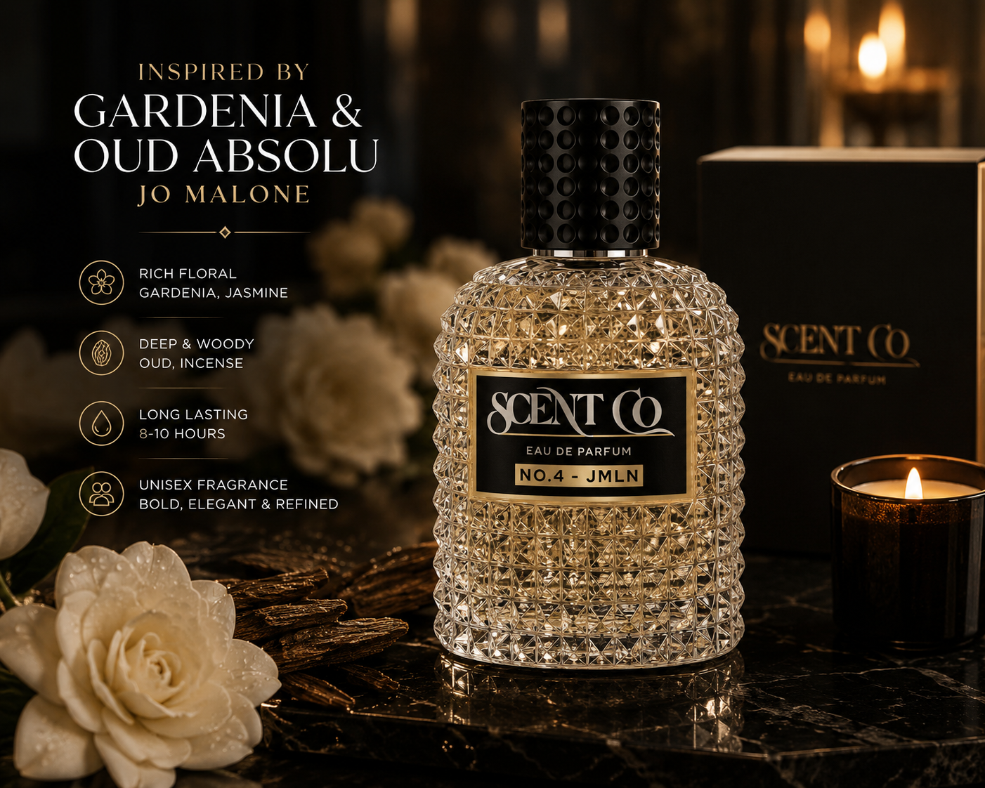 NO.4 – JMLN | Inspired by Gardenia & Oud Absolu Jo Malone - Image 4